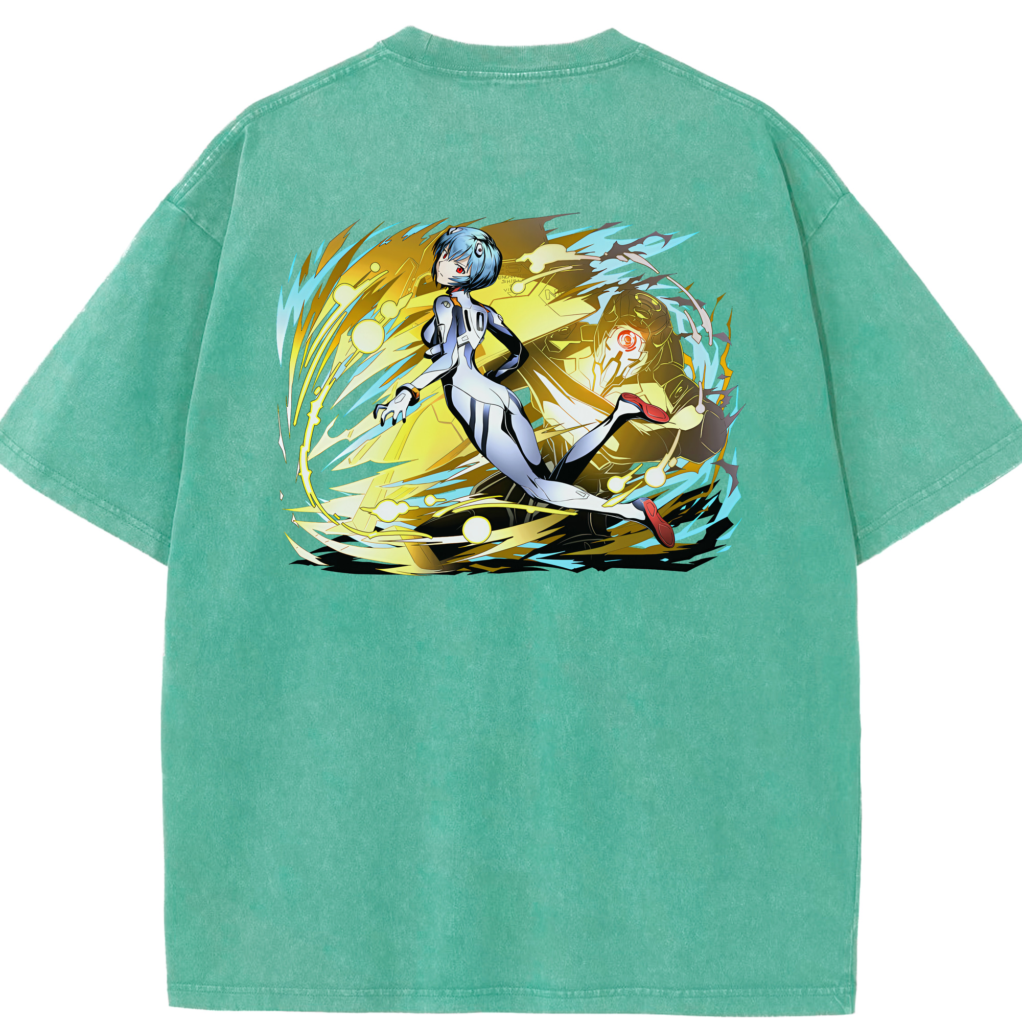 （画像用） EVA 新世紀エヴァンゲリオン 綿100% ヴィンテージ風 半袖Tシャツ（背面プリント）